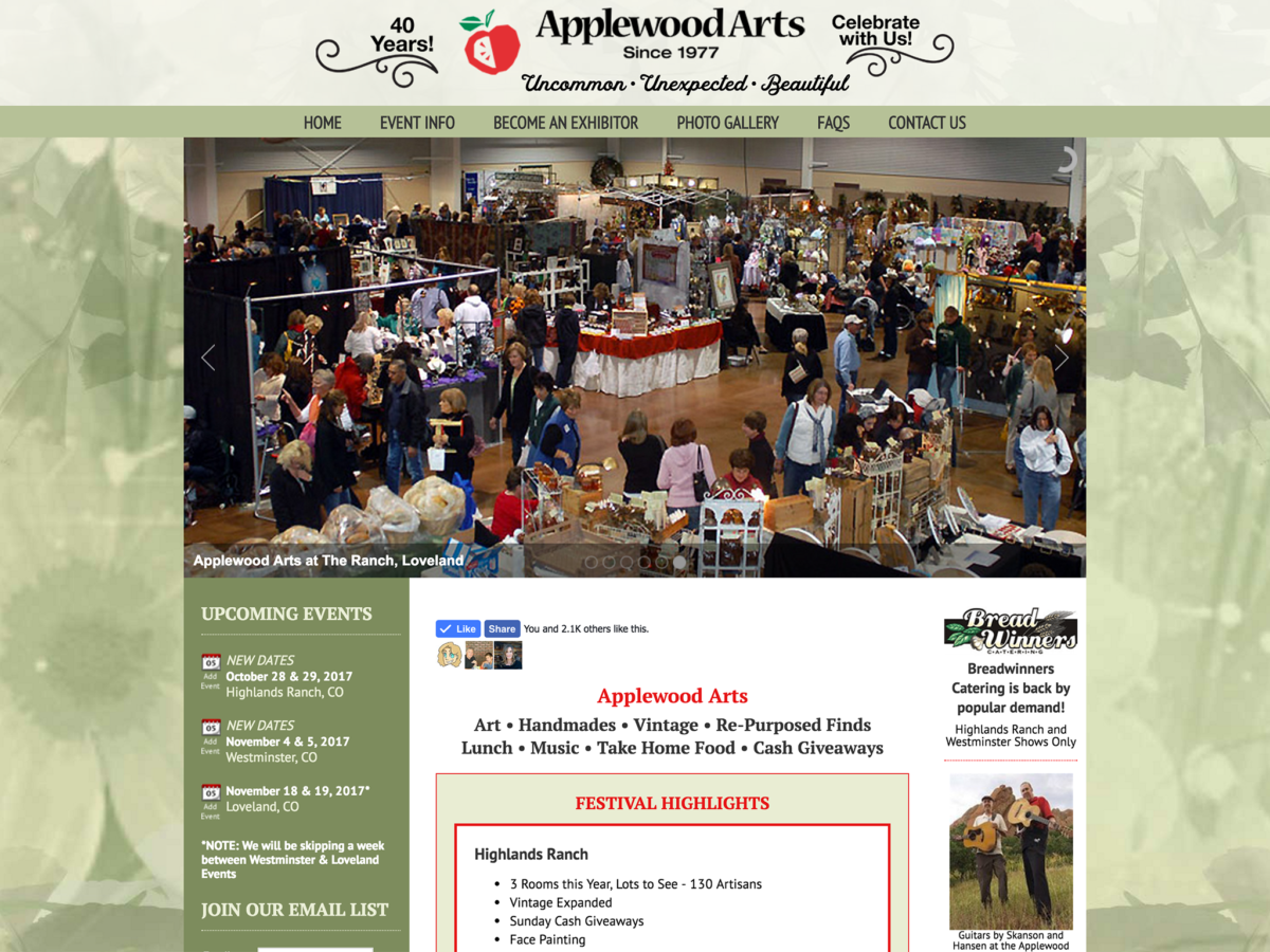 Applewood Arts Website